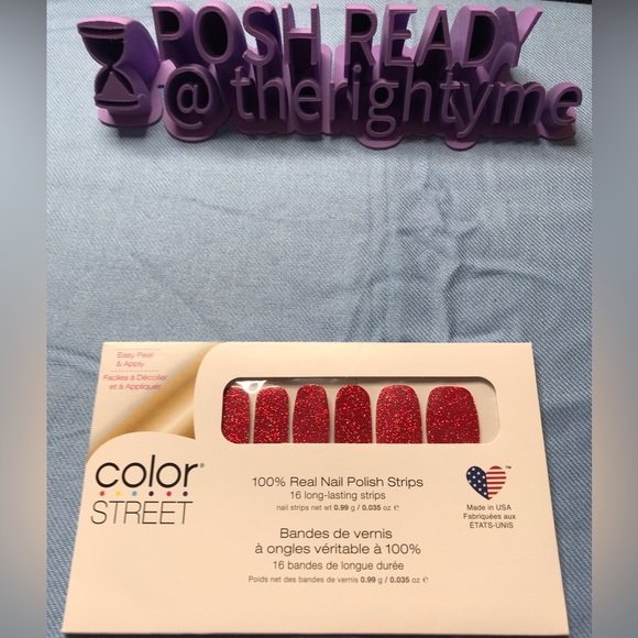 Color Street Other - Color Street Red Glitter Nail Polish Strips